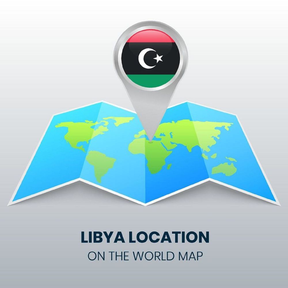 image show the location of Libya on the Map